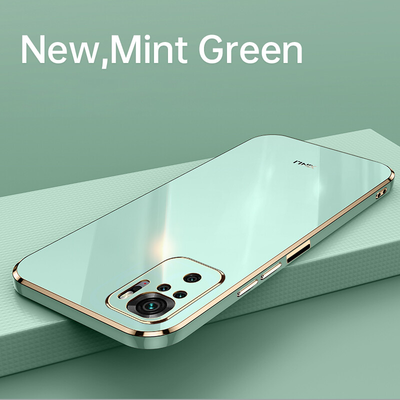 AnDyH Ốp Điện Thoại Mạ Cho Xiaomi Redmi Note 10 10S 4G Ốp Bảo Vệ Máy Ảnh Chính Xác Ốp Viền Thẳng Sang Trọng