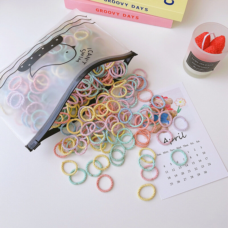 100pcs/set safety baby girls hair bands elastic hair ties