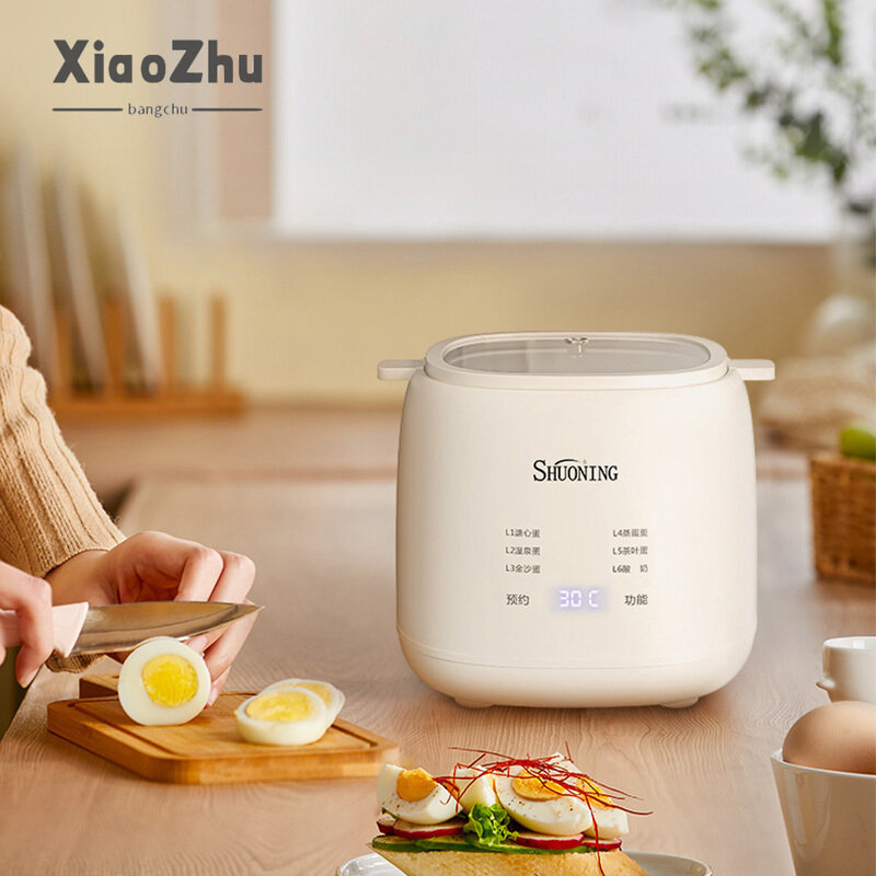 XiaoZhubangchu Egg cooker household egg steamer mini breakfast machine can be reserved for precise temperature control