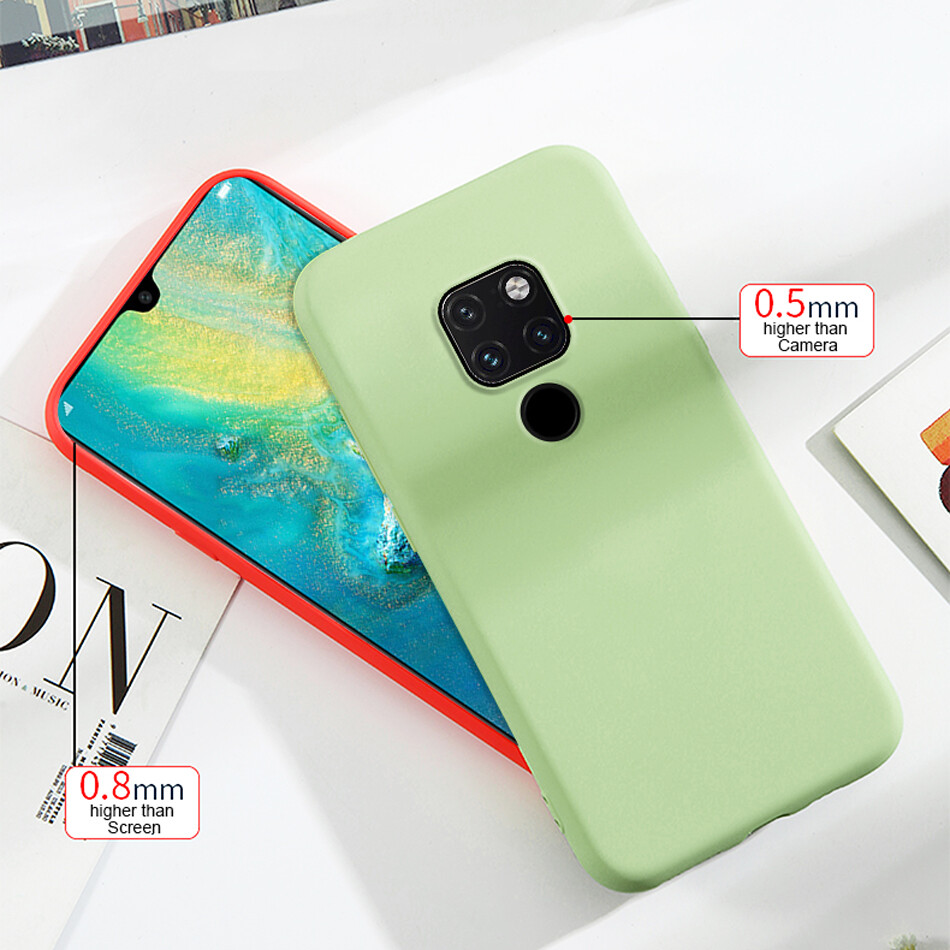 Case for Huawei Mate 40 30 20 Pro Plus Luxury Original Liquid Silicone Case Rubber Microfiber Cloth Lining Cushion Phone Cover for Mate 20X casing