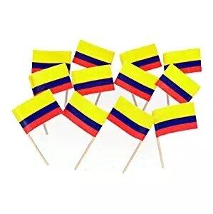 Mini 50pcs Colombia Toothpick Flag Paper Food Picks Cake Toothpicks Paper Flagsparty Cupcake Decoration Fruit Cocktail Sticks