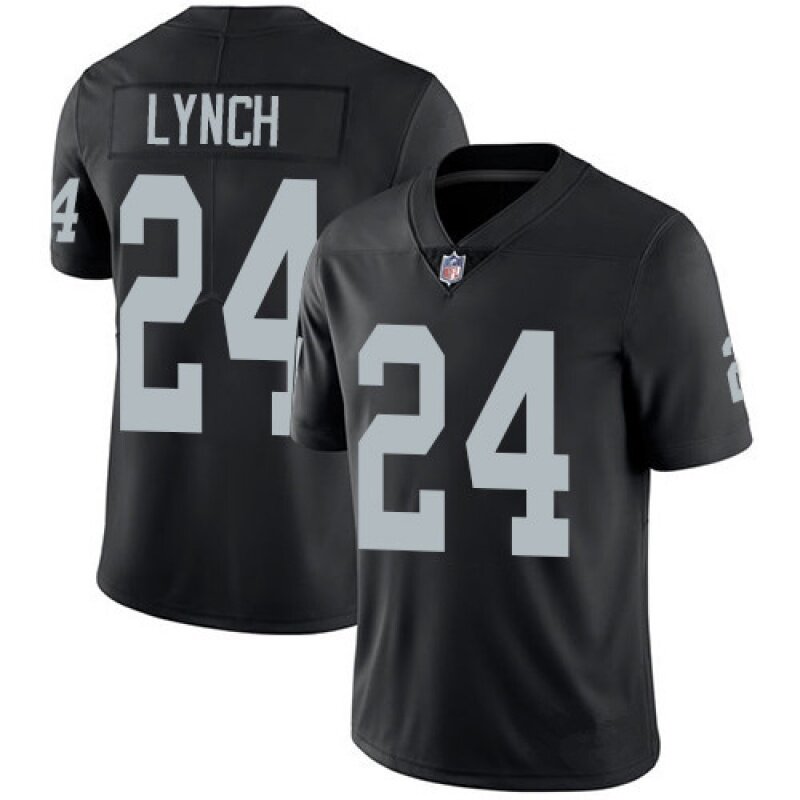 NFL Raiders Raiders เสื้อแข่งฟุตบอล No. 24 LYNCH Lynch ชายการแข่งขันชุดฝึกซ้อมปัก Jersey