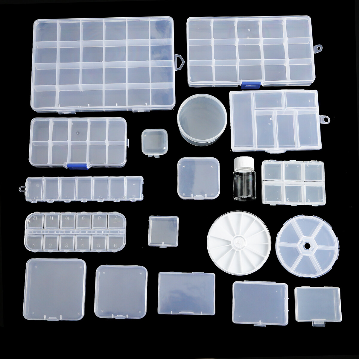 Nhiều kích cỡ trong suốt lưu trữ nhựa hộp trang sức ngăn có thể điều chỉnh container cho hạt hộp Bông tai đối với trang sức hộp hình chữ nhật trường hợp