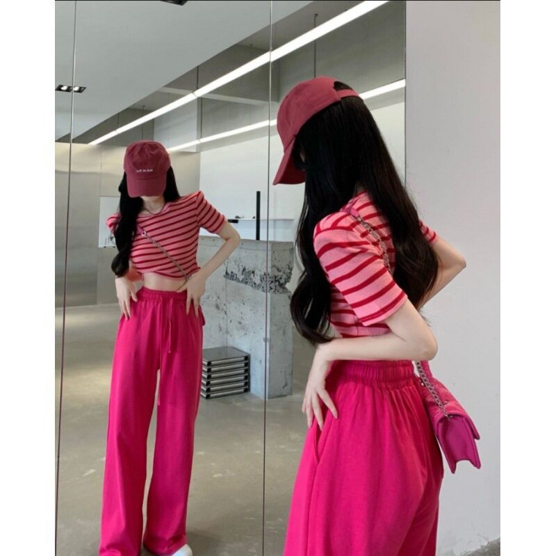2 Pcs/set Dragon Fruit Color Summer Suit Women's Summer