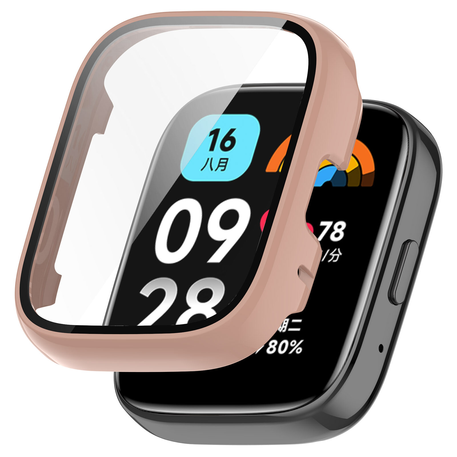 For Redmi Watch 3 Active / Watch3 Lite Hard PC Case Tempered Glass Screen Protector Protective Cover