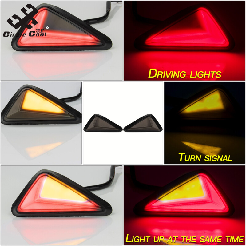 Circle Cool 1 Pair Motorcycle Embedded Installation L-shaped Light-guided Led Turn Signal Side Signal Lamp