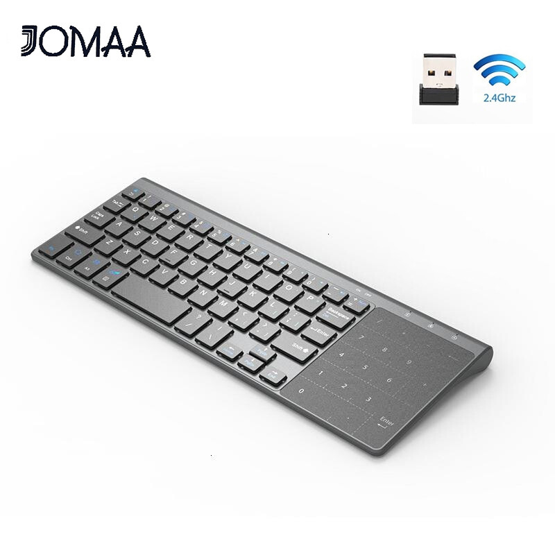 JOMAA Bàn Phím Không Dây 2.4G Với Số Bàn Di Chuột Bàn Di Chuột Bàn Phím Số Mỏng Cho Android Windows Máy Tính Để Bàn Máy Tính Xách Tay TV Box