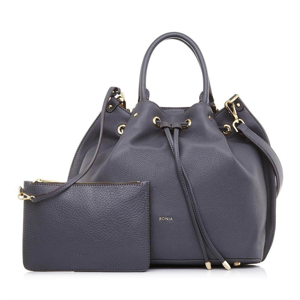 Bonia Gun Metal Basic Hobo