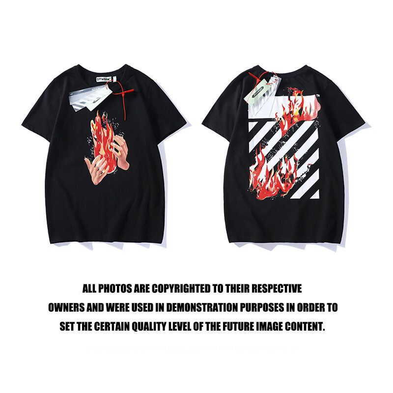 off white t shirt flame