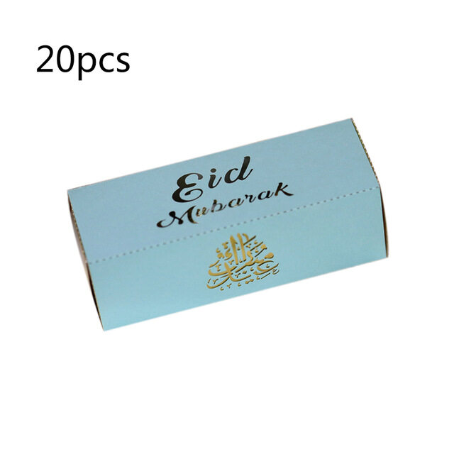 20Pcs Eid Mubarak เค้ก Favor ตัดกล่องด้วยเลเซอร์ลูกอมช็อคโกแลตกล่องของขวัญ Happy Eid มุสลิม Party Decor