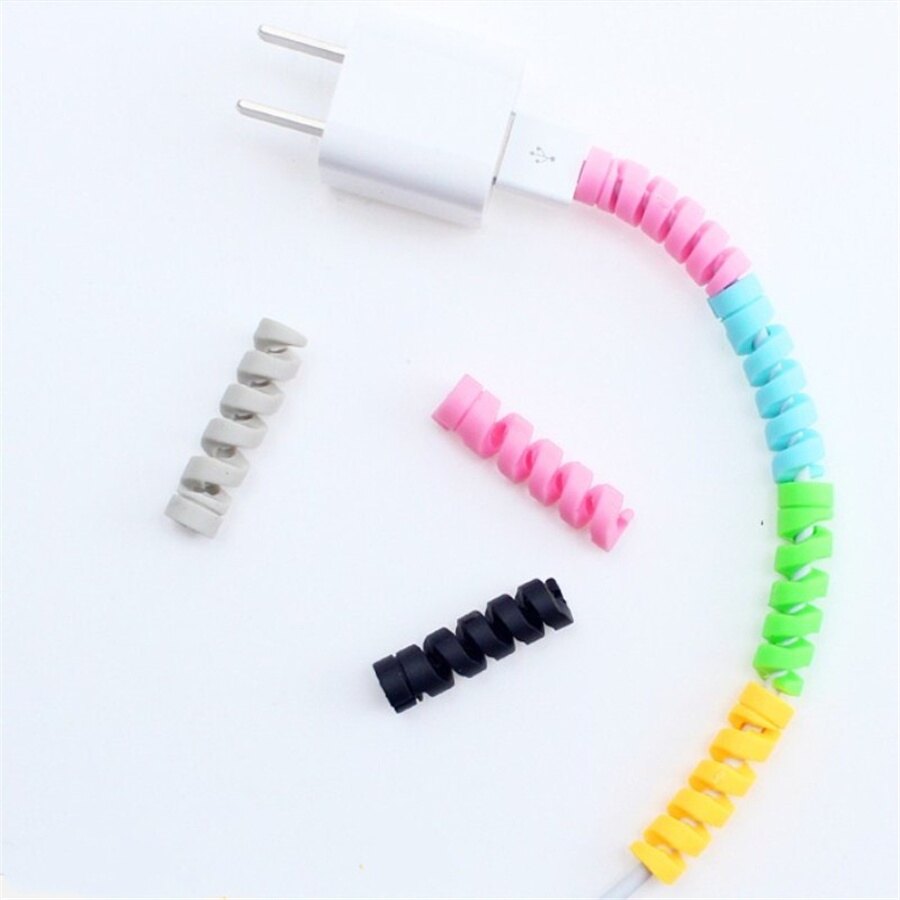 Cáp Xoắn Ốc Bảo Vệ Dây Dữ Liệu Cuộn Chỉ Silicon Cáp Sạc USB Type-C Android Điện Thoại Di Động Bảo Vệ
