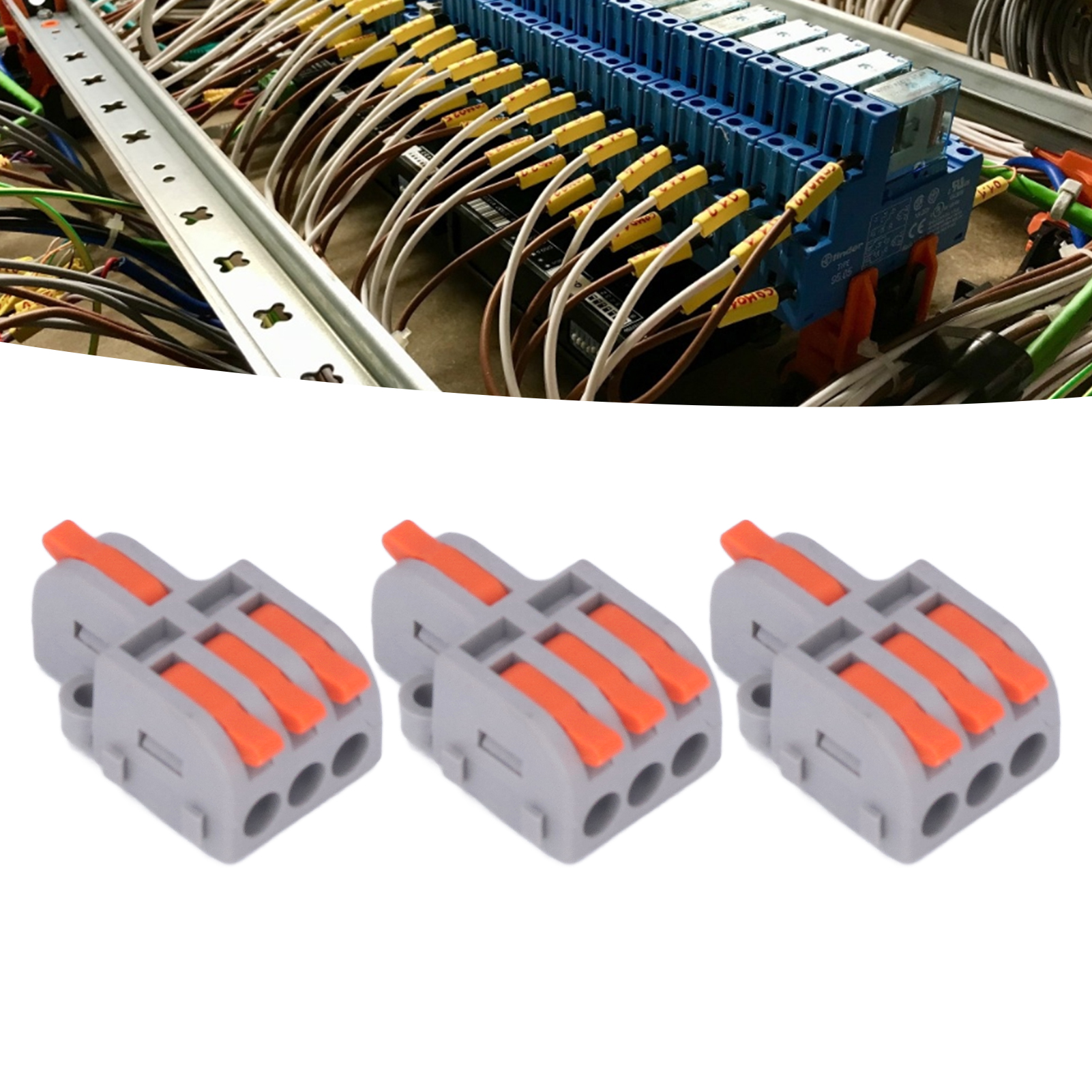 15PCS Wire Conductor Connector Nylon Copper Quick Splicing Terminal Splitter Block DF‑13