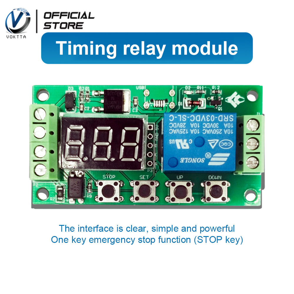 Voktta 5v-30v lcd digital display delay timing relay circuit switch module adjustable cycle time relay delay switch diy