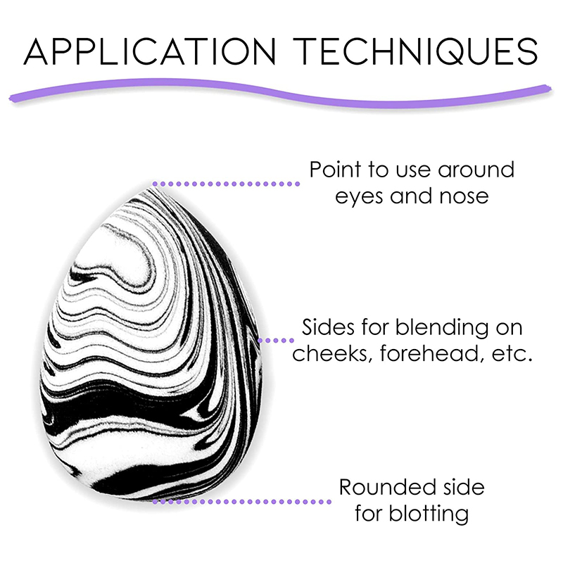 BEAUTYBIGBANG Premium Quality Marble Makeup Sponge Soft Microfiber Blender