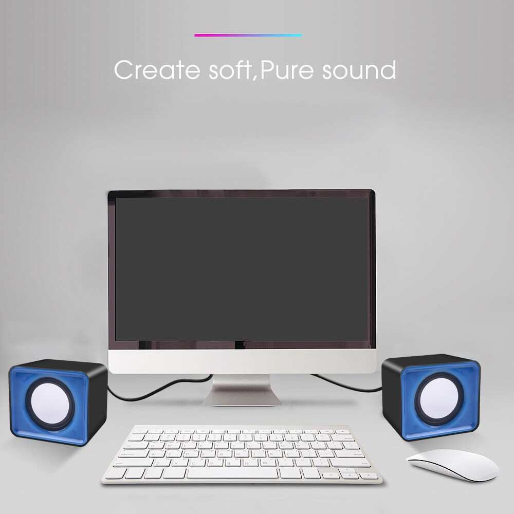 【HOT NEW】 2PCS/Set Mini Computer Speaker USB Wired Speakers Universal Stereo Sound Surround Loudspeaker For Laptop Notebook