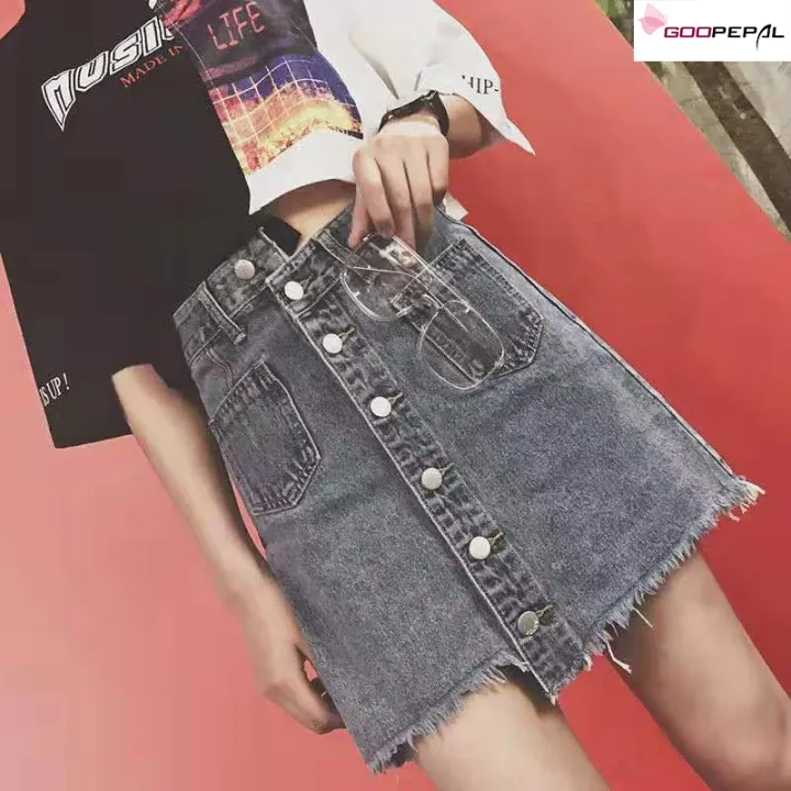 loose jean skirt