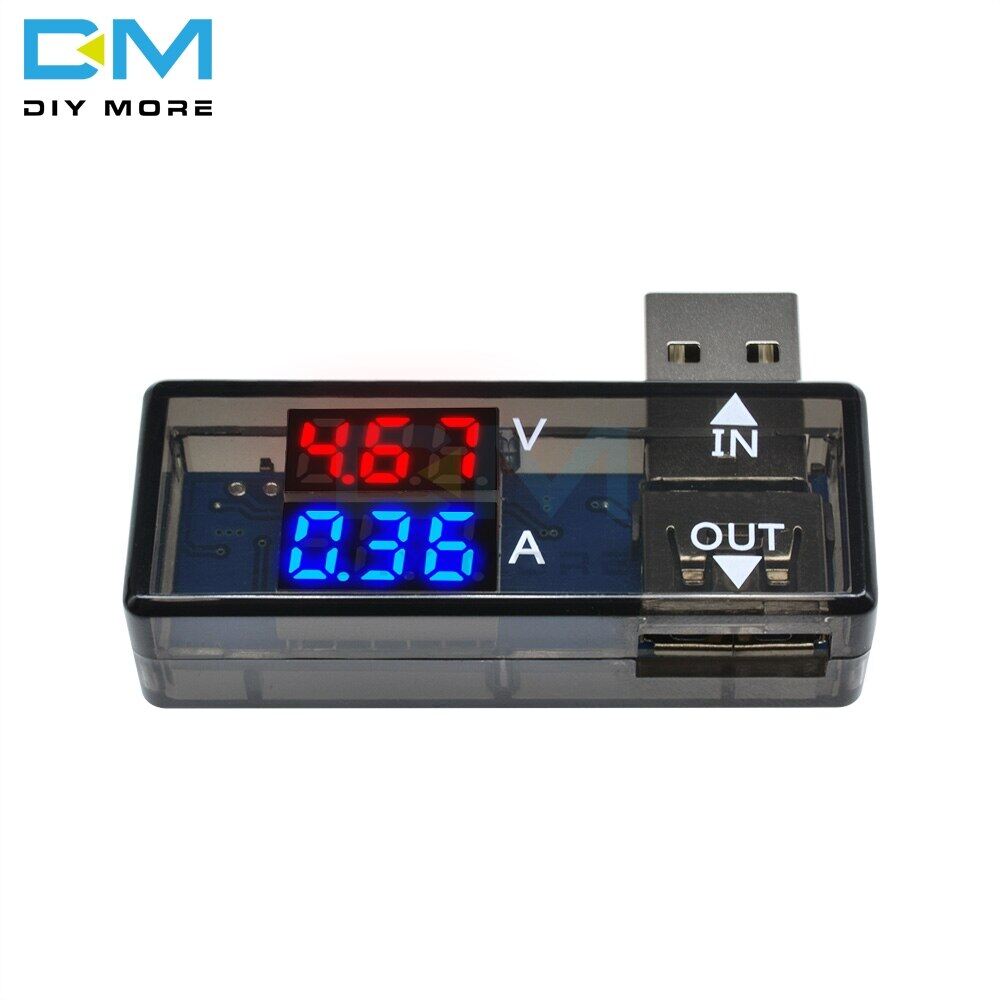 [Chính Hãng 100%] DiymoreMini 5V Đồng Hồ Đo Điện Áp Dòng Điện USB Màu Đỏ Xanh Dương 5V Thiết Bị Kiểm Tra Vôn Kế Ampe Kế Máy Dò Bộ Sạc Điện Thoại Di Động Hiển Thị Kỹ Thuật Số