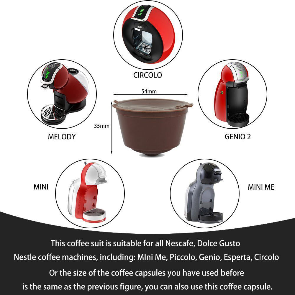 YESPERY 2 Chiếc Cốc Lọc Viên Nén Cà Phê Tái Sử Dụng Được Cho Các Mẫu Dolce Gusto Mũ Có Thể Nạp Lại, Bộ Lọc Giỏ Pod Hương Vị Mềm Mại Ngọt Ngào