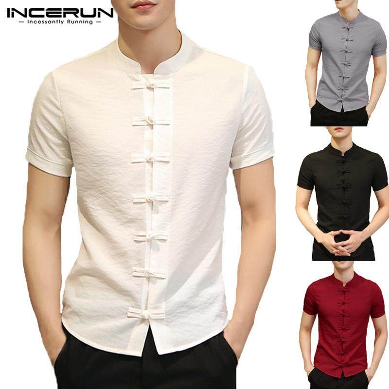 YUNY Men African Style Stand Collar Long Sleeve Patchwork Tops Shirts 7 XL