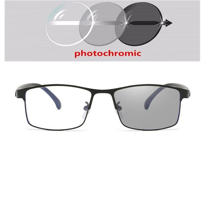 Full-rim Photochromic Reading Glasses Anti-Blue Light Nearsightedness ...