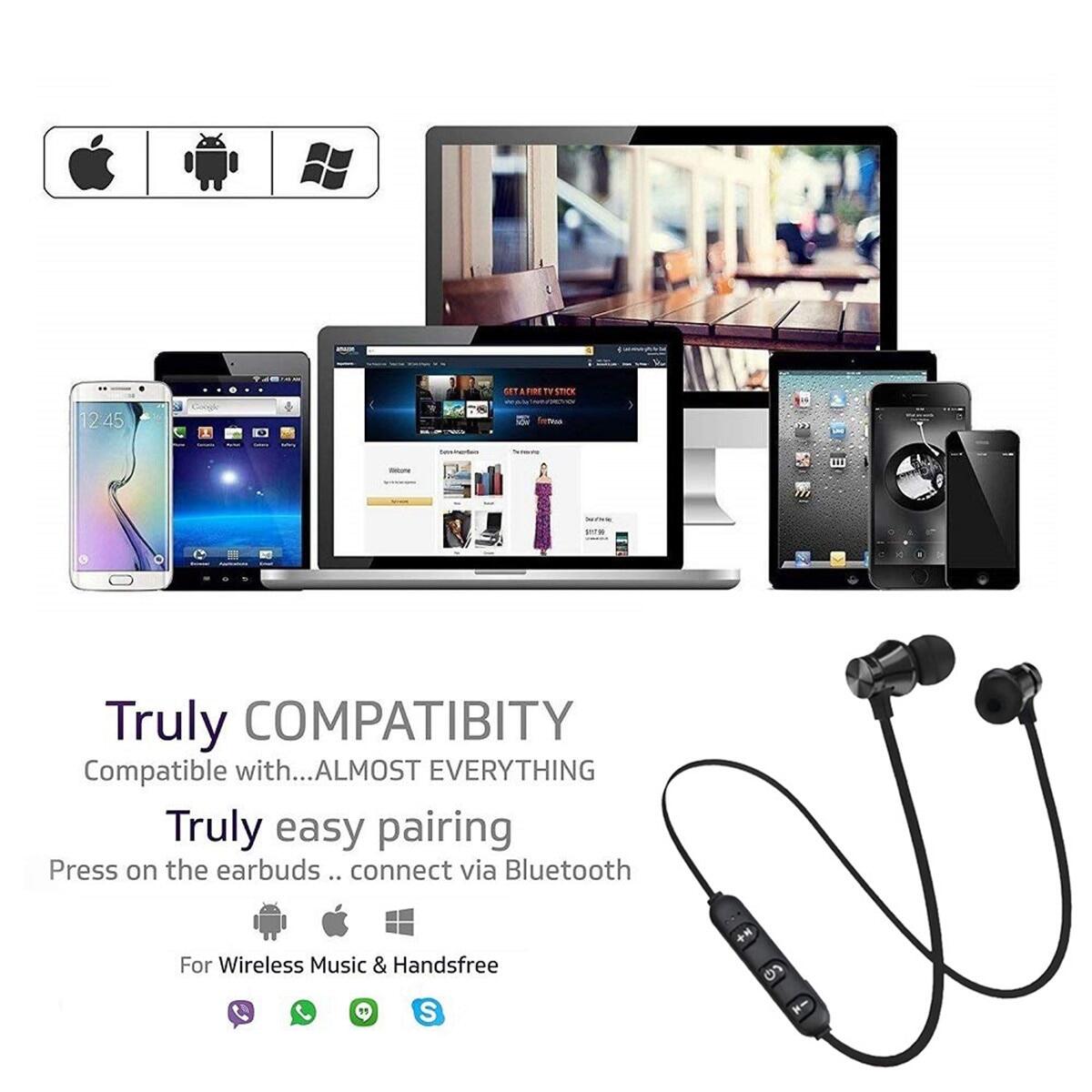 Tai Nghe Âm Thanh Nổi Không Dây Bluetooth Từ Tính Tai Nghe Thể Thao Cho iPhone X 7 8 Samsung S8 Xiaomi Huawei Tai Nghe Nhét Tai Chống Nước Có Mic