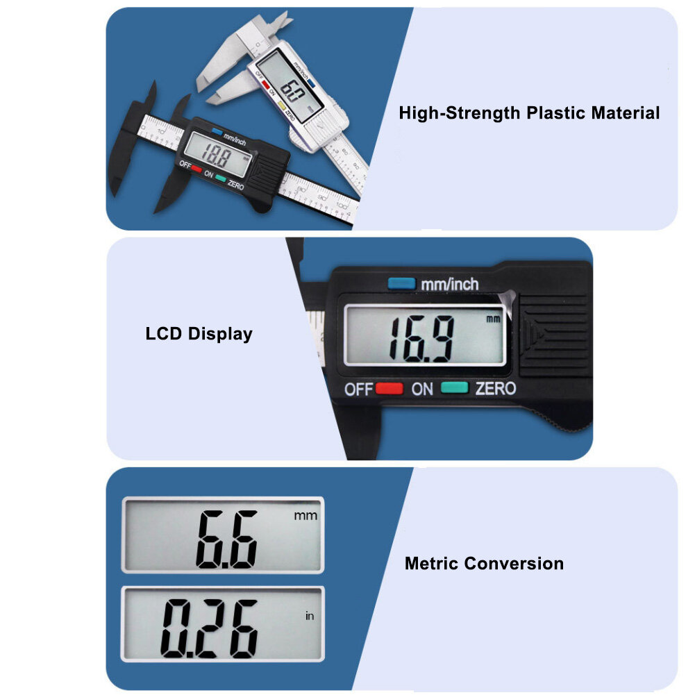 Digital Display Sliding 0-150mm Measurement Pocket Vernier Caliper Ruler Tool