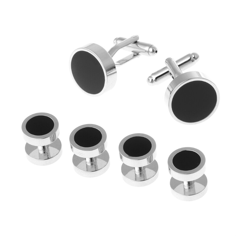 6Pcs Fashion Men's Tuxedo Cufflinks Formal Costume Shirt Studs Cuff Links Set