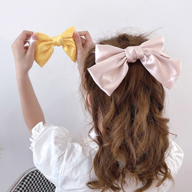 Korean Style High Quality Satin Bow Hair Clip