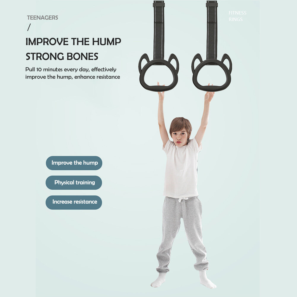 1Meter/2Meter Kids Gym Lifting Ring Adjustable Strap Pull Up Strength Training Equipment
