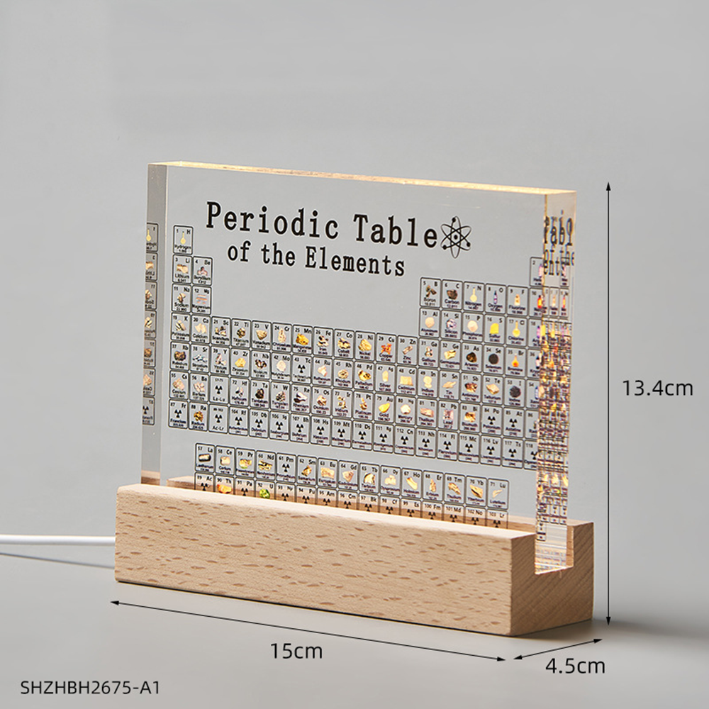 Ornament The With Base Light Samples Real Element Elements Acrylic Table Periodic