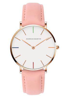 2019 HM New Designer HANNAH MARTIN Classical White Women Ladies Brand Fashion Casual Quartz Leather Nylon Watches Malaysia