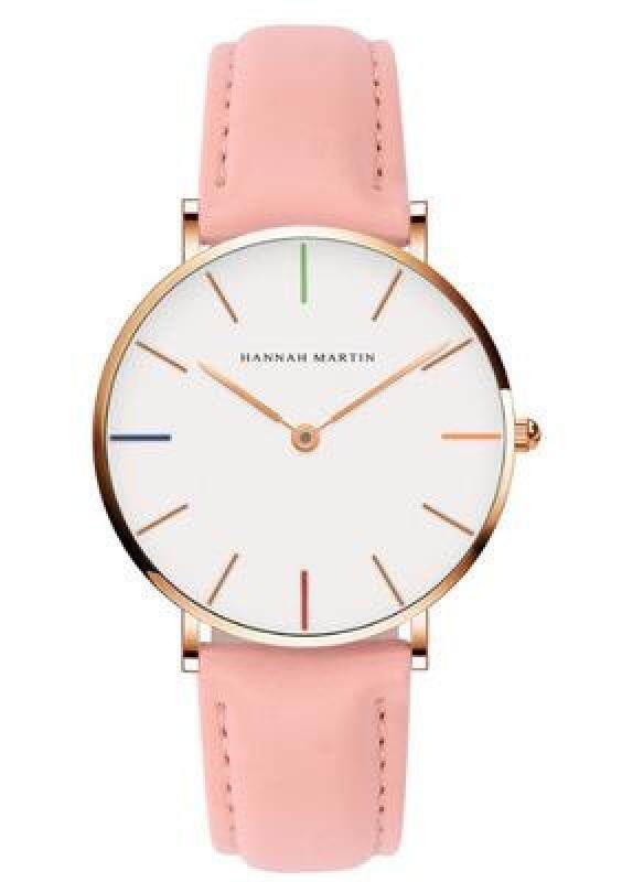 2019 HM New Designer HANNAH MARTIN Classical White Women Ladies Brand Fashion Casual Quartz Leather Nylon Watches Malaysia