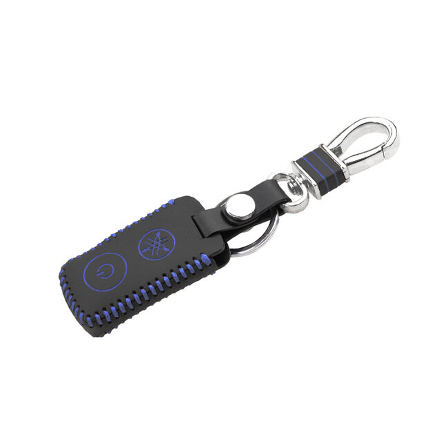 Đối Với Yamaha NVX / XMAX Keyless Remote Key Bao Da Vỏ Bọc Chìa Khóa Xe Hơi (Logo Màu Xanh/Khâu)