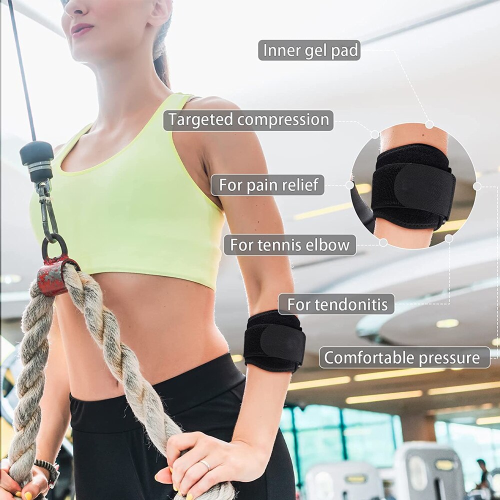 1Pcs Tennis Elbow Braces for Tendonitis,Golfer's Elbow Forearm Brace Straps and Compression Pad,Wraps Elbow Support Band Relief