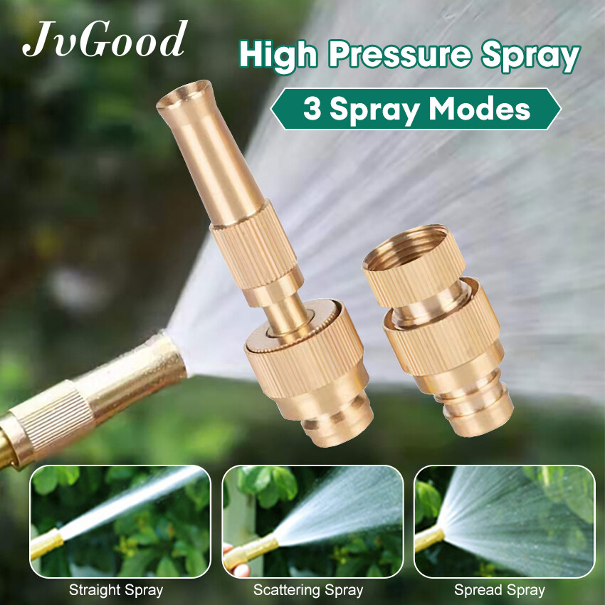 JvGood Water Head Nozzle With Hose Plug Pipe Connector For Garden Watering Spray Solid Brass