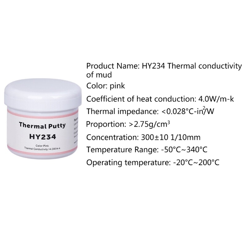 HY234 4.0W Pink Thermal Grease Paste Shape Formable Heatsink Thermal Compound for Computer Chip Chipset CPU GPU Cooler