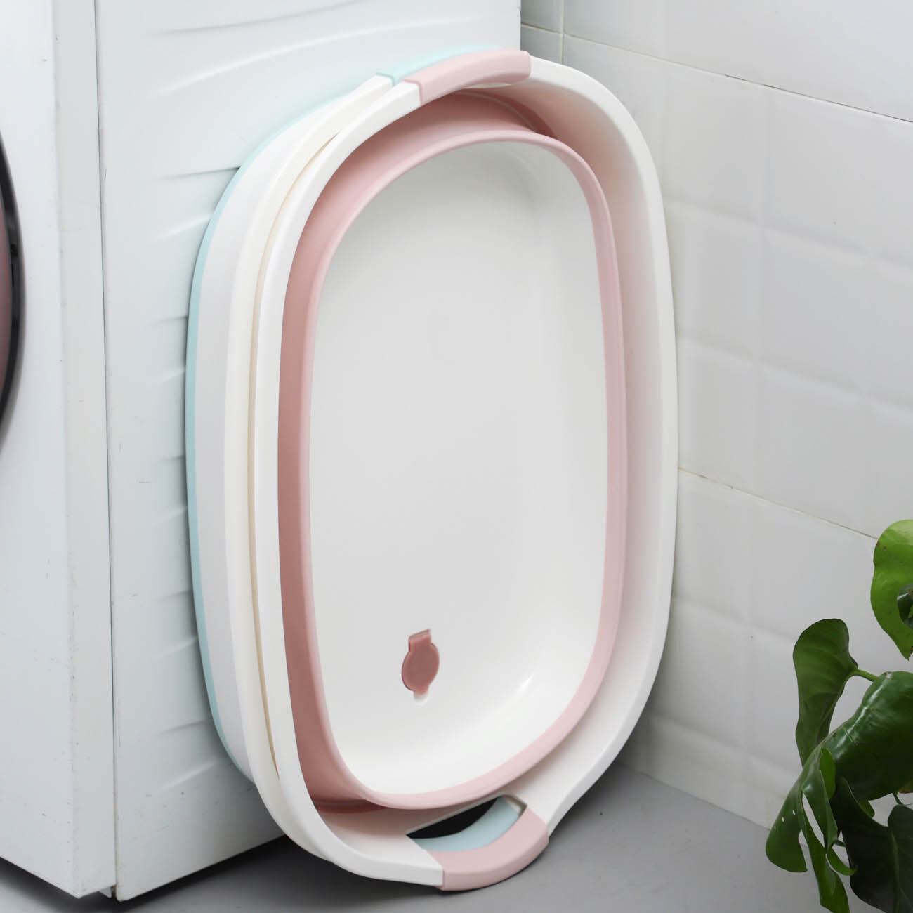CNMF Foldable Laundry Tub Extra Large Baby Bath Tub Household Rectangular Plastic Foot Basin