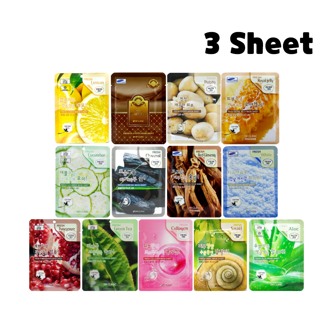 [3W CLINIC] Fresh Facial Mask 23ml 3 Sheets