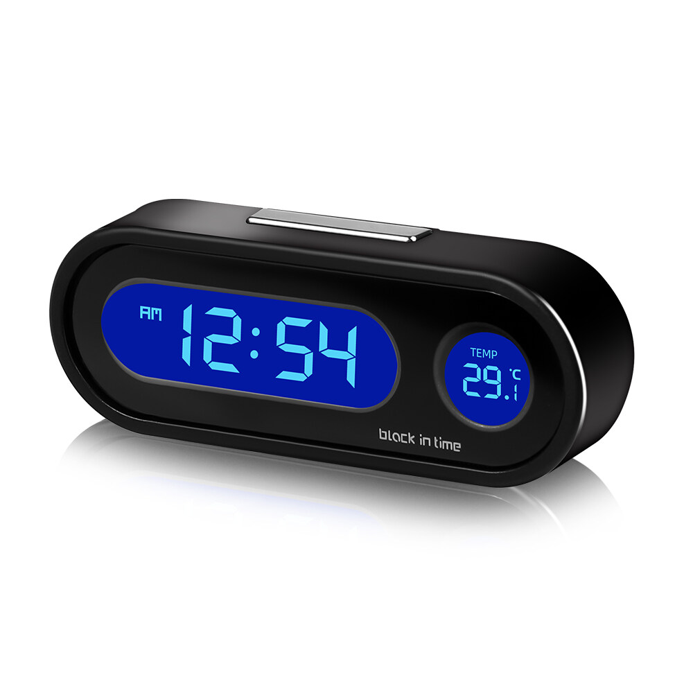Aitemay Car Mini Electronic Clock Time Temperature 2 IN 1 Auto