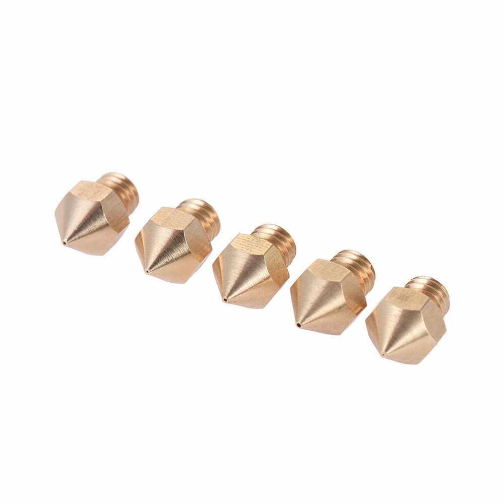 Aibecy 5pcs 3D Printer Nozzle Extruder Print Head Brass 0.2mm/0.3mm/0.4mm/0.5mm/0.6mm Output for 1.75mm & 3mm Filament for Makerbot Anet RepRap Prusa i3