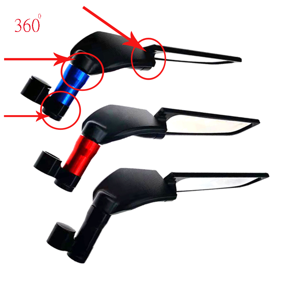 Motorcycle universal modified rotating fixed wind wing rearview mirror ...