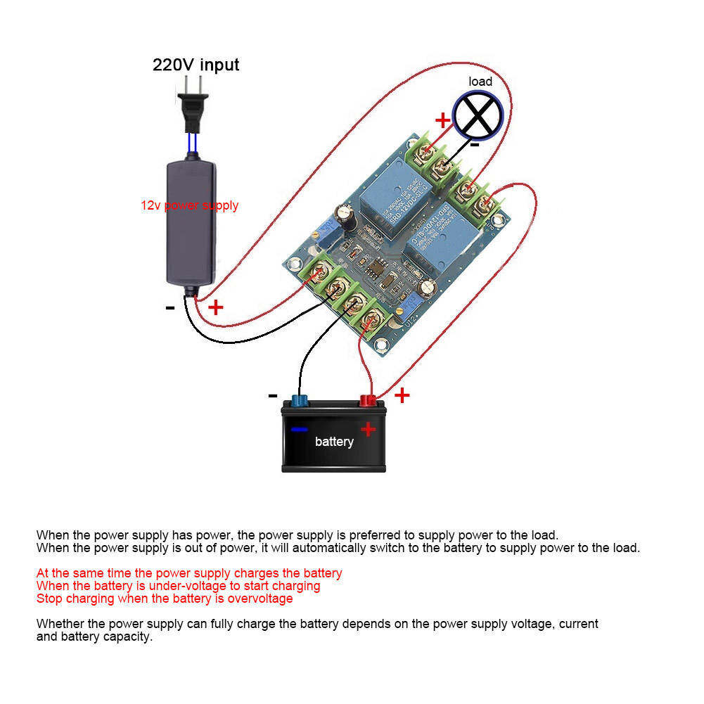 DC 12V 10A Automatic Power Switching Module Emergency Power Supply Charging Controller