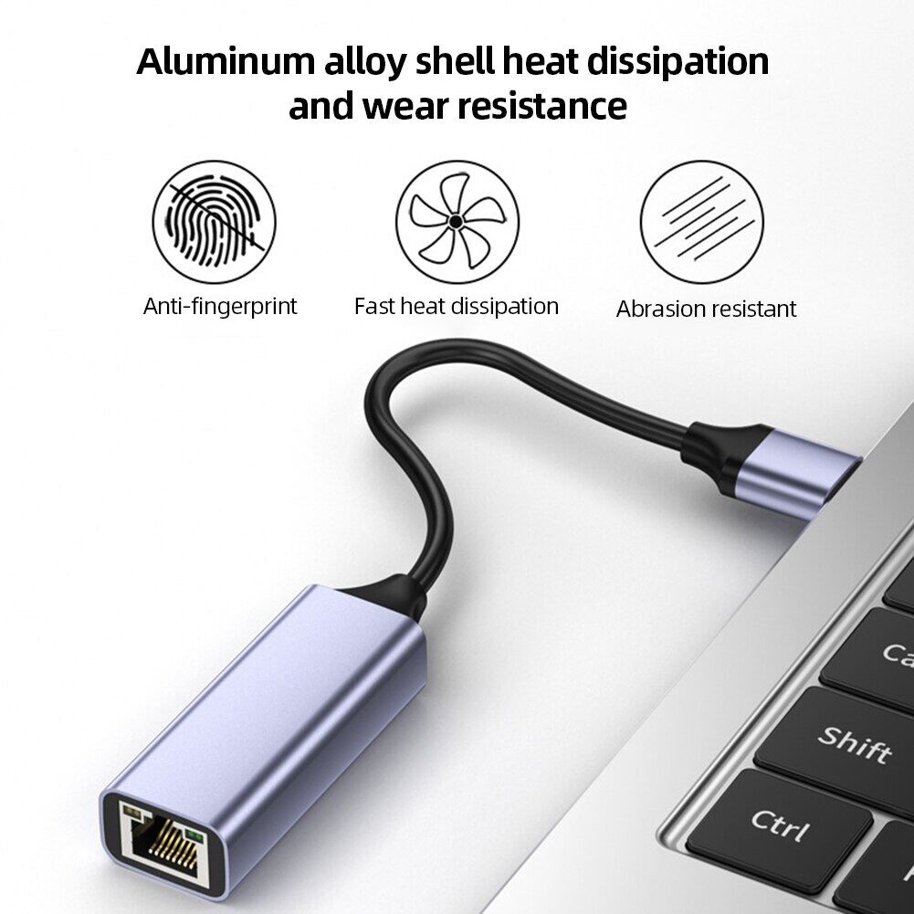 Bộ chuyển đổi Ethernet USB USB3.0 PC Internet USB 1000Mbps Bộ chuyển đổi mạng RJ45 type-C Gigabit 2.5G Cho Máy Tính Xách Tay/TV Box USB không dây Adapter