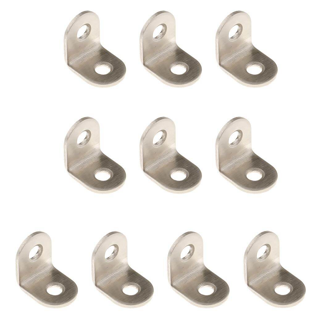 Loviver Steel Heavy Duty L Corner Brace Joint Angle Bracket, Shelf Bracket Wall Hanging Angle Bracket, Pack of 10