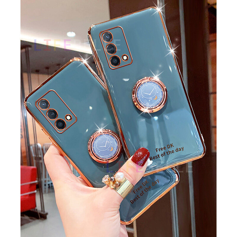 Ốp Lưng LIFEBELLE Dành Cho OPPO A74 4G Ốp Lưng + Giá Đỡ Nhẫn Đeo Ngón Tay, Ốp Điện Thoại Viền Mạ Siêu Mỏng Sáng Bóng Sang Trọng Ốp Bảo Vệ Chống Sốc Cao Cấp Bằng Silicon TPU Mềm