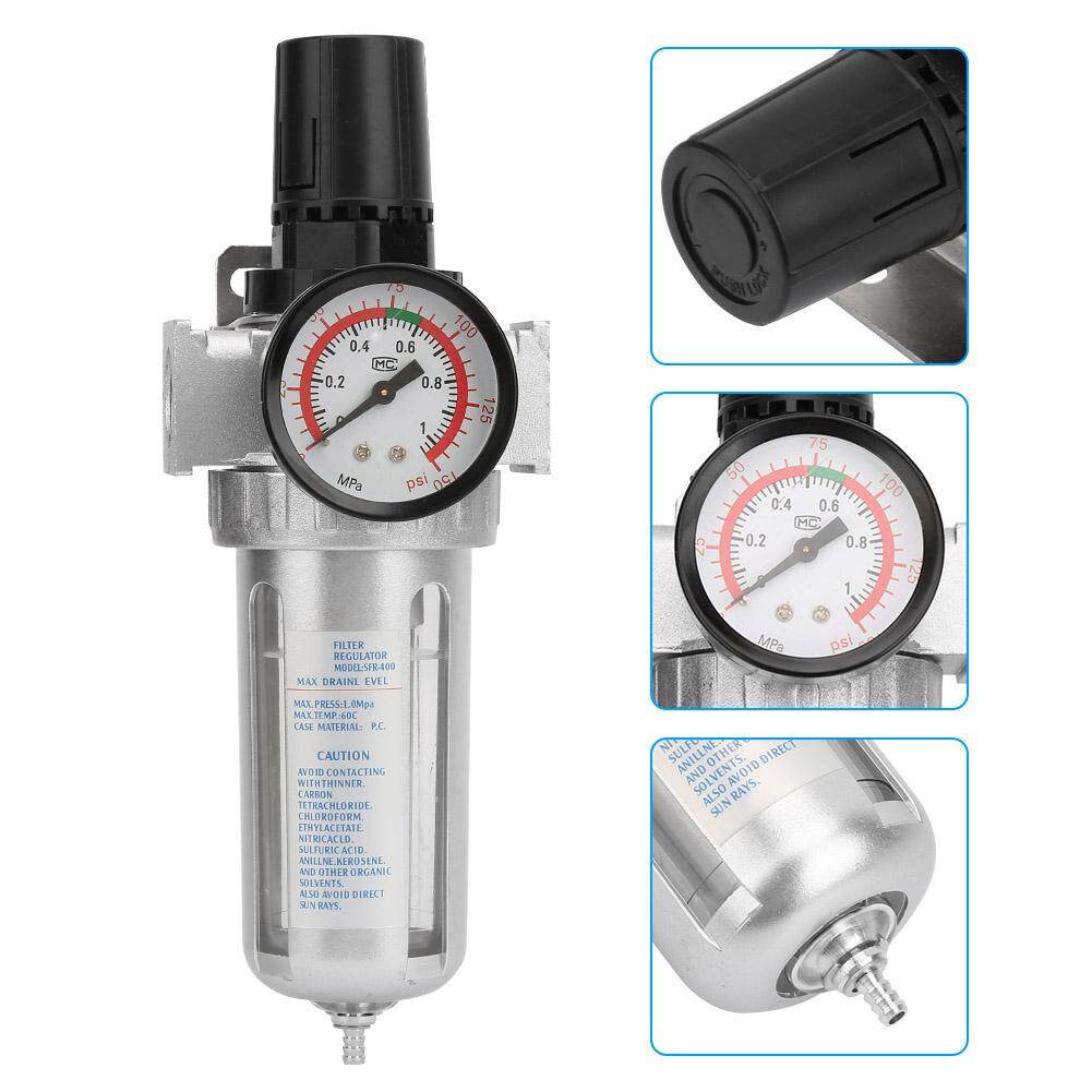 BSP 1/2  Air Compressor Moisture Water Trap Filter Regulator with Mount Connection