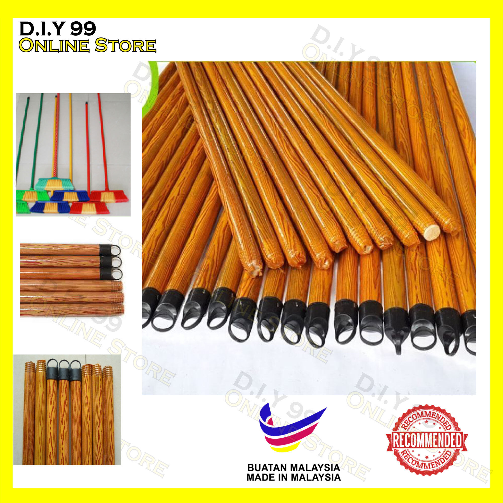 Wooden Broom Handle with Screw Head (4ft) / Kayu Batang penyapu (4ft ...