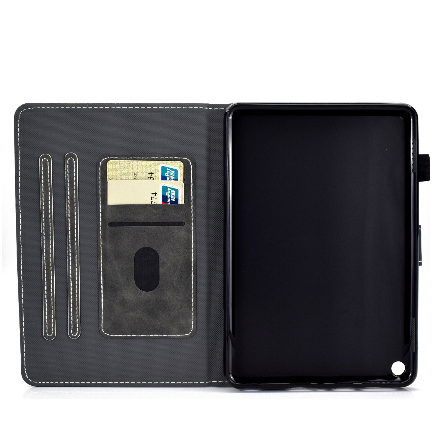 Flip Cover for 2020 Amazon Kindle Fire HD8 Casing HD8 Plus Business Solid Color Soft TPU Case with Card Slot Stand