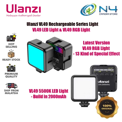 Ulanzi VL-49 VL49 RGB LED VL49 5500K LED Video Light Battery 2000mAh On Camera Vlog Photography Lighting Ultra Thin LED