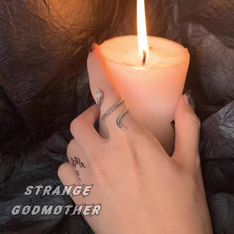 FJSL Exaggerated Retro Snake-shaped Ring Female Gothic Style Couple Rings High-grade Copper Material